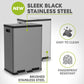 SIMPLI-MAGIC 16 Gallon (60L) Elegant Black Step Trash Can – Dual Compartment Kitchen Garbage Can With Waste & Recycling Bins – Slow-Close Lid, Odor Control, Hands-Free, Premium Stainless Steel