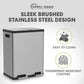 SIMPLI-MAGIC 18.5 Gallon (40L x 30L) Dual Compartment Step Trash Can – Kitchen Garbage Can With Waste & Recycling Bins – Slow-Close Lid, Odor Control, Hands-Free, Stainless Steel