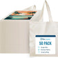 Simpli-Magic Canvas Tote Bags, 13"x15", Pack of 50, Beige