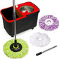 SIMPLI-MAGIC 360° Spin Mop and Bucket with Wringer – 3 High-Absorbent Microfiber Washable Heads, Soap Dispenser – Spinning Mop and Bucket Set for All Types Floor Cleaning