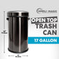 Simpli-Magic 65 Liter / 17 Gallon Open Top Trash Can, Elegant Black Finish