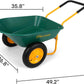 SIMPLI-Magic Dual-Wheel Wheelbarrow Garden Cart - Heavy Duty Yard Cart with 5 Cu Ft Capacity, 330 lb Load, 13” Pneumatic Wheels & Built-in Stand for Lawn, Soil, Mulch & Construction