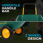 SIMPLI-Magic Dual-Wheel Wheelbarrow Garden Cart - Heavy Duty Yard Cart with 5 Cu Ft Capacity, 330 lb Load, 13” Pneumatic Wheels & Built-in Stand for Lawn, Soil, Mulch & Construction