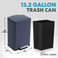 50 Liter / 13.2 Gallon Soft-Close, Smudge Resistant Trash Can with Foot Pedal and Built in Filter- Blue