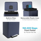 50 Liter / 13.2 Gallon Soft-Close, Smudge Resistant Trash Can with Foot Pedal and Built in Filter- Blue