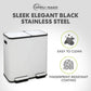 70 Liter / 18.5 Gallon Dual Compartment Recycling Trash Can – Hands-Free Kitchen Step Bin with Soft-Close Lid, Odor Filter, Stainless Steel Foot Pedal, Black Finish (40L + 30L), White