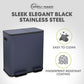 70 Liter / 18.5 Gallon Dual Compartment Recycling Trash Can – Hands-Free Kitchen Step Bin with Soft-Close Lid, Odor Filter, Stainless Steel Foot Pedal, Black Finish (40L + 30L), Blue