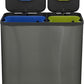 70 Liter / 18.5 Gallon Dual Compartment Recycling Trash Can - Hands-Free Kitchen Step Bin with Soft-Close Lid, Odor Filter, Stainless Steel Foot Pedal, Black Finish (40L + 30L) Elegant Black Finish