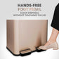 60 Liter / 16 Gallon Rectangular Hands-Free Dual Compartment Recycling Kitchen Step Trash Can with Soft-Close Single Lid, Stainless Steel (30L x 30L Capacity) Rose Gold