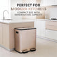 60 Liter / 16 Gallon Rectangular Hands-Free Dual Compartment Recycling Kitchen Step Trash Can with Soft-Close Single Lid, Stainless Steel (30L x 30L Capacity) Rose Gold