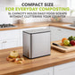 Simpli-Magic Kitchen Compost Bin and Caddy, 5L / 1.32 Gal Stainless Steel with Removable Inner Bucket and Deodorizer Compartment, 2-in-1 Countertop Compost Bin with Lid, Food Waste Caddy for Kitchen