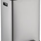 Simpli-Magic Infinity Edge 60 Liter / 16 Gallon Rectangular Hands-Free Extra Large Kitchen Step Trash Can, Soft-Close Single Lid Recycling Bin, Stainless Steel, Silver