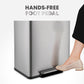 Simpli-Magic Infinity Edge 60 Liter / 16 Gallon Rectangular Hands-Free Extra Large Kitchen Step Trash Can, Soft-Close Single Lid Recycling Bin, Stainless Steel, Silver