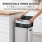 Simpli-Magic Infinity Edge 60 Liter / 16 Gallon Rectangular Hands-Free Extra Large Kitchen Step Trash Can, Soft-Close Single Lid Recycling Bin, Stainless Steel, Silver