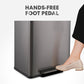 Simpli-Magic Infinity Edge 60 Liter / 16 Gallon Rectangular Hands-Free Extra Large Kitchen Step Trash Can, Soft-Close Single Lid Recycling Bin, Stainless Steel, Black