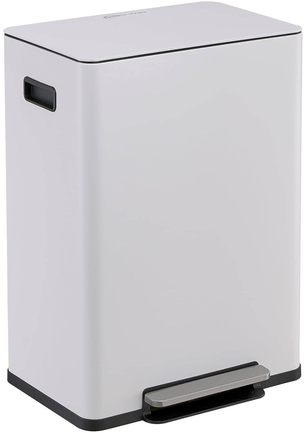 60 Liter / 16 Gallon Rectangular Hands-Free Extra Large Recycling Kitchen Step Trash Can with Soft-Close Single Lid, Stainless Steel