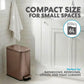 Simpli-Magic, 6L/1.6G Stainless Steel Bathroom Trash Can with Hands-Free Foot Pedal, Quiet Soft-Close Lid, Compact Space-Saving Size, Gold