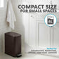 Simpli-Magic, 6L/1.6G Stainless Steel Bathroom Trash Can with Hands-Free Foot Pedal, Quiet Soft-Close Lid, Compact Space-Saving Size, Brown