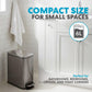 Simpli-Magic, 6L/1.6G Stainless Steel Bathroom Trash Can with Hands-Free Foot Pedal, Quiet Soft-Close Lid, Compact Space-Saving Size, Black
