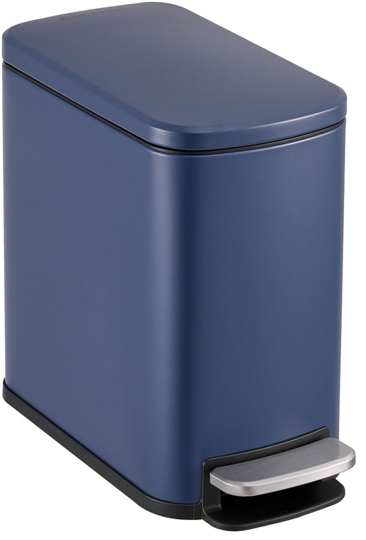 Simpli-Magic, 6L/1.6G Stainless Steel Bathroom Trash Can with Hands-Free Foot Pedal, Quiet Soft-Close Lid, Compact Space-Saving Size, Blue
