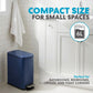 Simpli-Magic, 6L/1.6G Stainless Steel Bathroom Trash Can with Hands-Free Foot Pedal, Quiet Soft-Close Lid, Compact Space-Saving Size, Blue