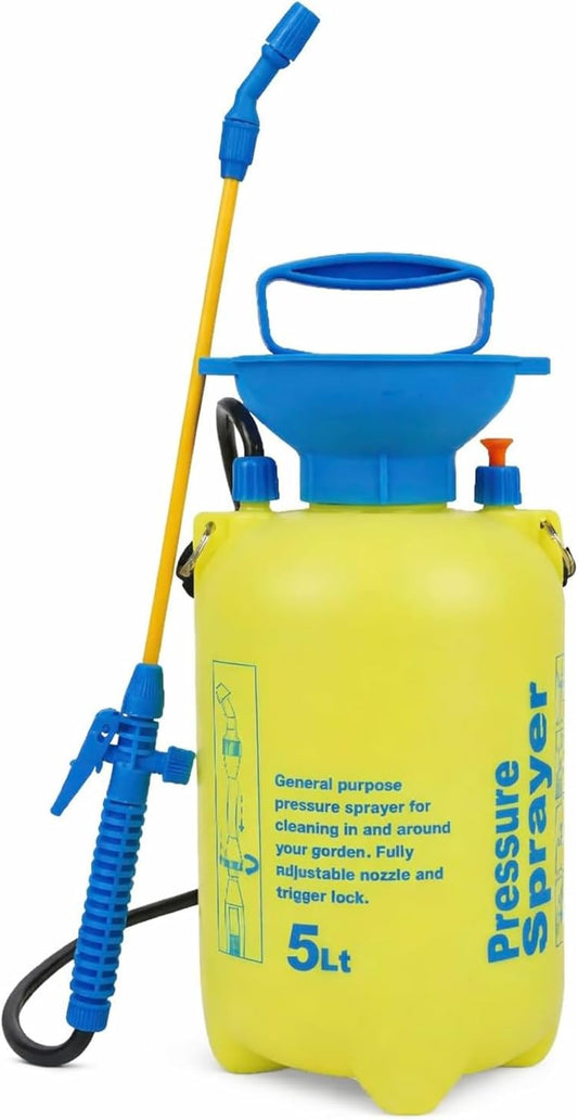 Simpli-Magic 5L Pump Sprayer, Handheld Pressure Sprayer for Plants, Lawn Care, Cleaning & Outdoor Use