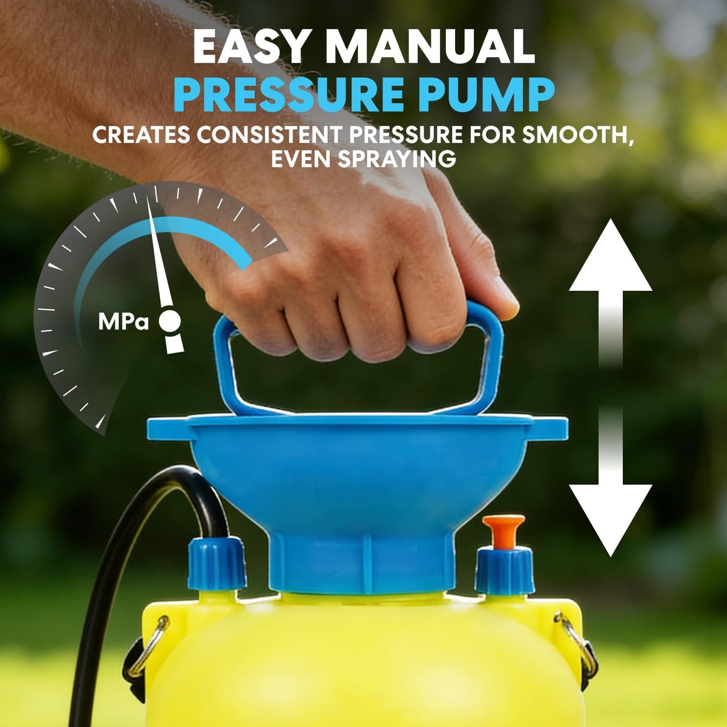 Simpli-Magic 5L Pump Sprayer, Handheld Pressure Sprayer for Plants, Lawn Care, Cleaning & Outdoor Use