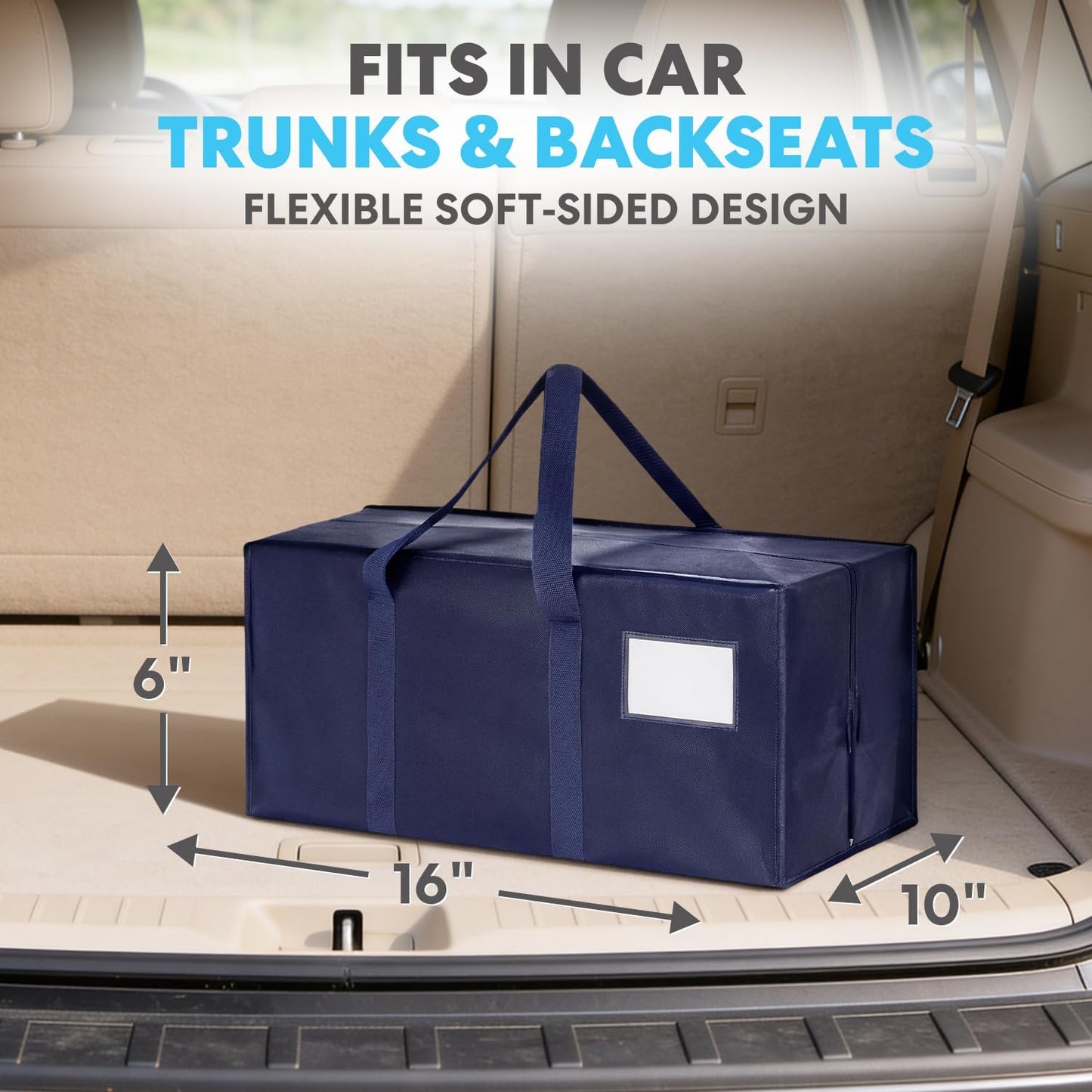 SIMPLI-MAGIC Heavy Duty Moving Bags 12-Pack - Extra Large Reusable Storage & Moving Bags with Carry Handles & Zipper Closure, Tear-Resistant Woven Polypropylene