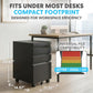 Simpli-Magic 3 Drawer Mobile File Cabinet with Lock Under Desk Metal Filing Cabinet for Home Office Organizer Fully Assembled Letter Legal A4 Black