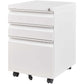 Simpli-Magic 3 Drawer Mobile File Cabinet with Lock Under Desk Metal Filing Cabinet for Home Office Organizer Fully Assembled Letter Legal A4 White