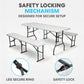 Simpli-Magic 6 Foot Folding Picnic Table Set with 2 Benches Portable Indoor Outdoor Camping Table for Working Meeting Party Picnic Weddings with Handle and Safety Locks White