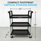 Simpli-Magic Rolling Utility Cart on Wheels, Heavy Duty Multi-Purpose Service Cart, Silver & Black, Garage, Warehouse & Commercial Use