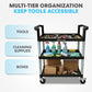 Simpli-Magic Rolling Utility Cart on Wheels, Heavy Duty Multi-Purpose Service Cart, Silver & Black, Garage, Warehouse & Commercial Use