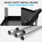 Simpli-Magic Rolling Utility Cart on Wheels, Heavy Duty Multi-Purpose Service Cart, Silver & Black, Garage, Warehouse & Commercial Use