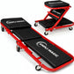SIMPLI-Magic 2-in-1 Mechanic Creeper and Seat, Adjustable Rolling Automotive Creeper with Padded Cushion and Casters, Red