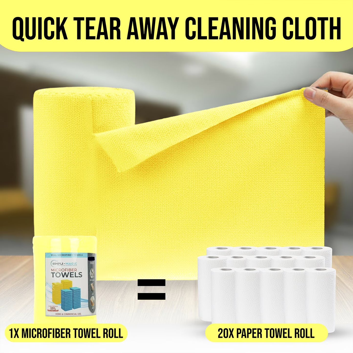 Simpli-Magic Tear Away Microfiber Towel Roll (1200 Count)
