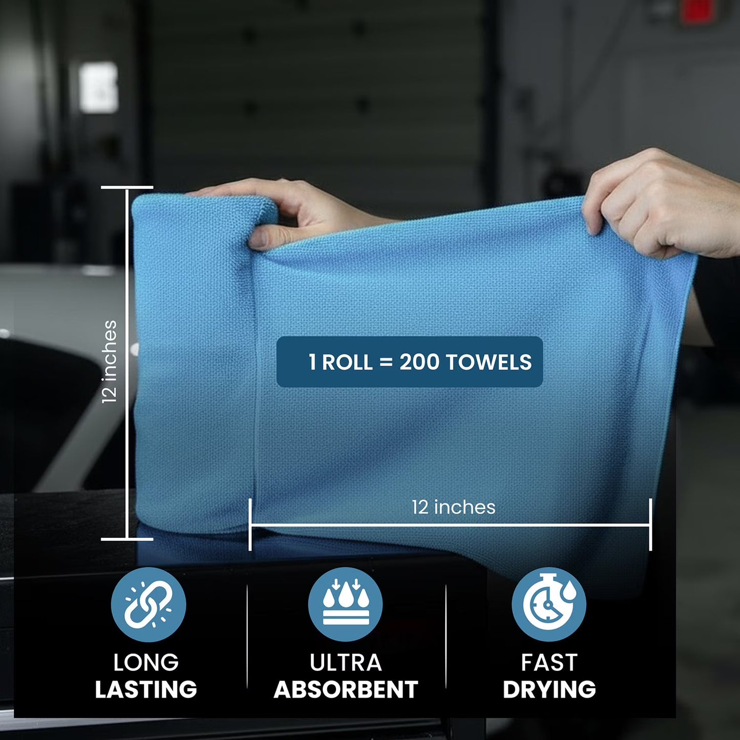 Simpli-Magic Tear Away Microfiber Towel Roll (1200 Count)