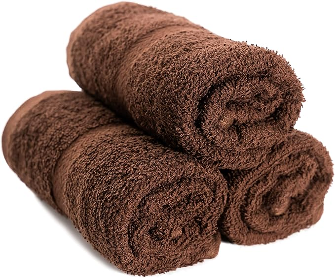 Simpli-Magic Cotton Hand Towels, Brown (Size: 16" x 27")