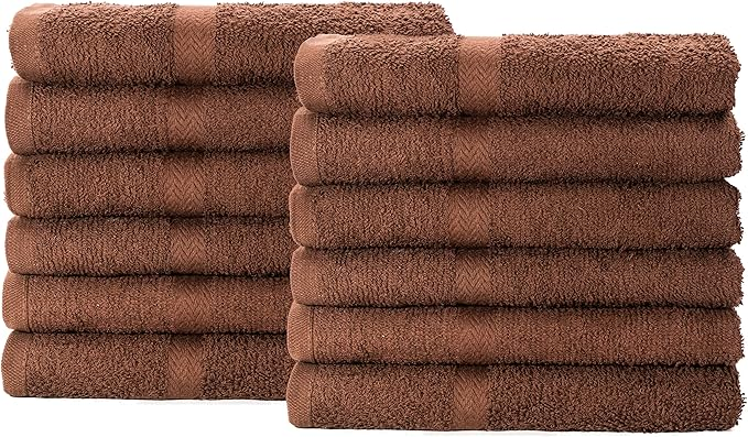 Simpli-Magic Cotton Hand Towels, Brown (Size: 16" x 27")