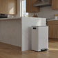 Simpli-Magic Infinity Edge 60 Liter / 16 Gallon Rectangular Hands-Free Extra Large Kitchen Step Trash Can, Soft-Close Single Lid Recycling Bin, Stainless Steel, White