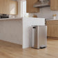 Simpli-Magic Infinity Edge 60 Liter / 16 Gallon Rectangular Hands-Free Extra Large Kitchen Step Trash Can, Soft-Close Single Lid Recycling Bin, Stainless Steel, Silver