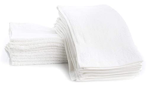 Simpli-Magic 79078 Cotton Washcloths, Pack of 24, 12” x 12”, White