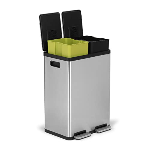 Simplehuman Cubos de basura - Cubo de basura extraíble, dividido 20/15 l  CW1016