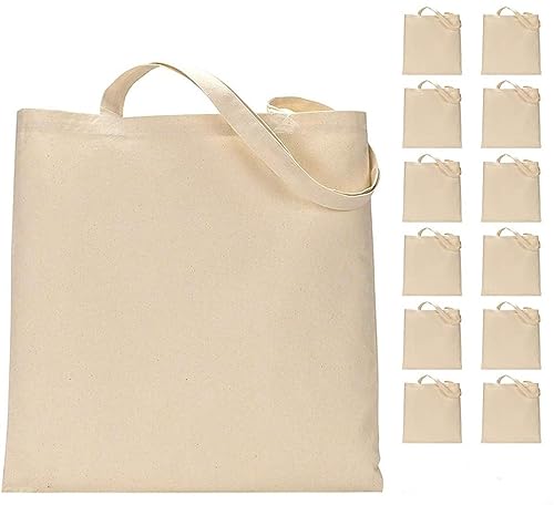 Simpli-Magic Canvas Tote Bags, (Size: 13" x 15" - Case of 150 Bags) with Bottom Gusset for Crafts, Shopping, Groceries, Books, Beach, Diaper Bag & Much More, 13" x 15", Natural