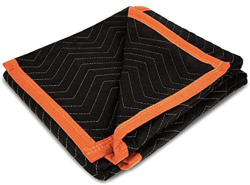 Simpli-Magic Heavy Duty Padded Moving Blankets (12 Pack),Black/Orange