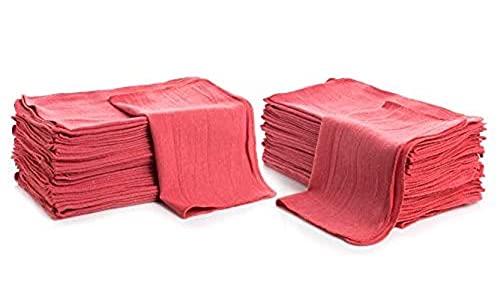 Simpli-Magic Cotton Shop Towels, Red, (Size: 14" x 12" - Case of 500)