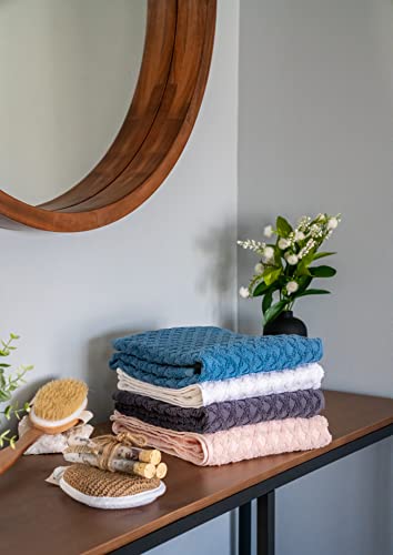 Simpli-Magic Diamond Design Cotton Bath Towels, Gray (Full Case of 32 Bath Towels)