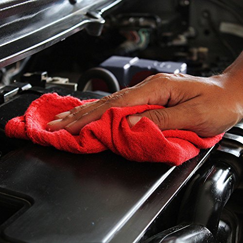 Simpli-Magic Cotton Shop Towels, Red, (Size: 14" x 12" - Case of 500)