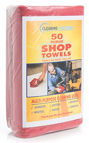 Simpli-Magic Cotton Shop Towels, Red, (Size: 14" x 12" - Case of 500)