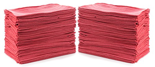 Simpli-Magic Cotton Shop Towels, Red, (Size: 14" x 12" - Case of 500)